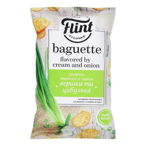 Сухарики пшеничні «Вершки та цибулька» Baguette Flint м/у 60г