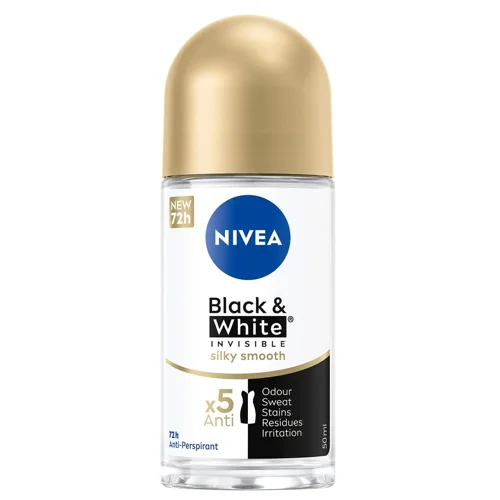 Антиперспірант кульковий Nivea Black&White Invisible Гладкий шовк 50мл