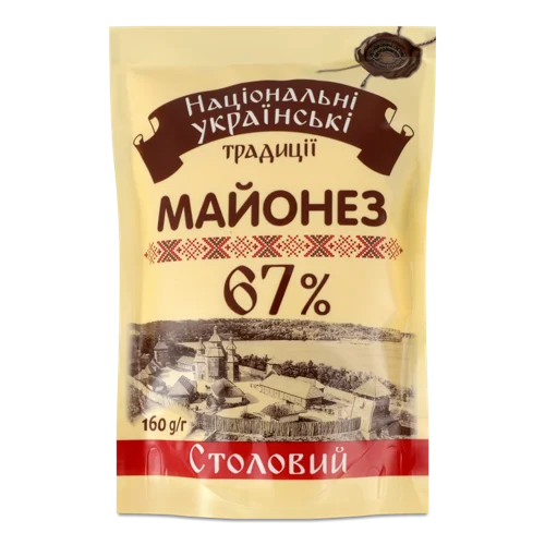 Майонез 67% Столовий Натуральний Українські Традиції, д/п 160г