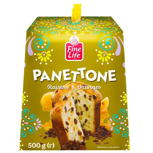 Панеттон Fine Life родзинки та апельсин 500г