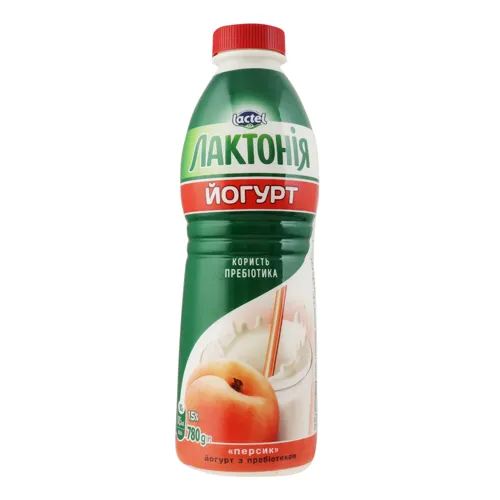 Йогурт 1.5% Персик Лактонія 780г