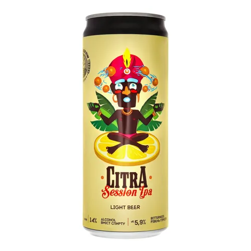 Пиво 0.33л 5.9% світле нефільтроване Citra Session IPA Mikki Brew з/б