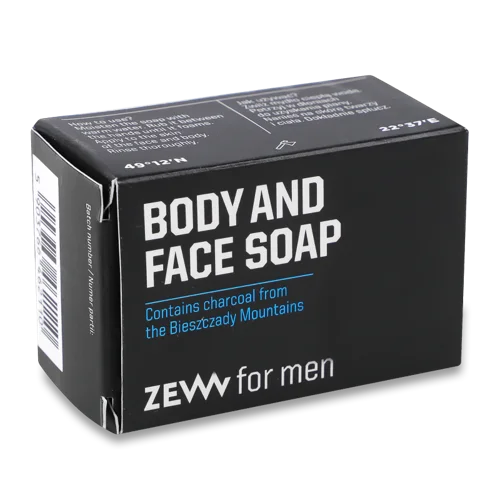 Мило Твердий Для Обличчя Та Тіла Charcoal Line ZEW For Men 80мл