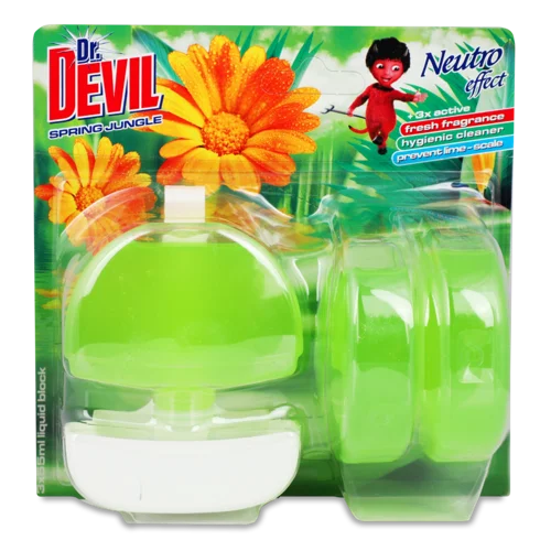 Блок Туалетний З Омиваючою Рідиною Spring Jungle Dr.Devil, 3х55мл