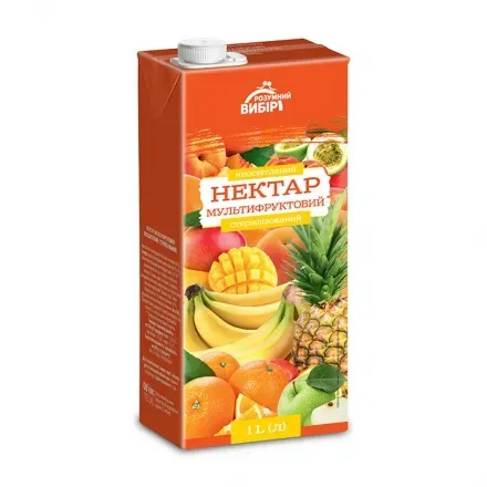 Нектар 1л Розумний вибір Мультифруктовий неосвітлений стерилізований тетра-пак