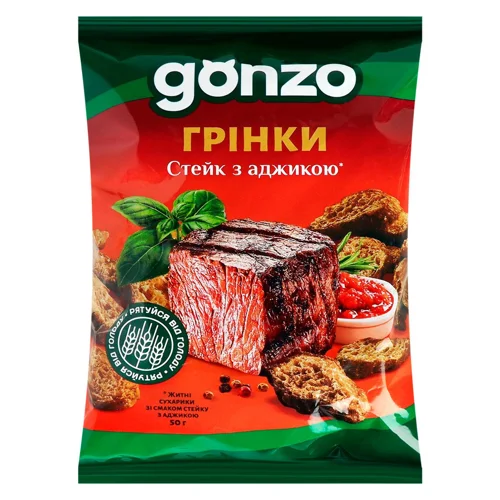 Багети Gonzo зі смаком стейку з аджикою 50г