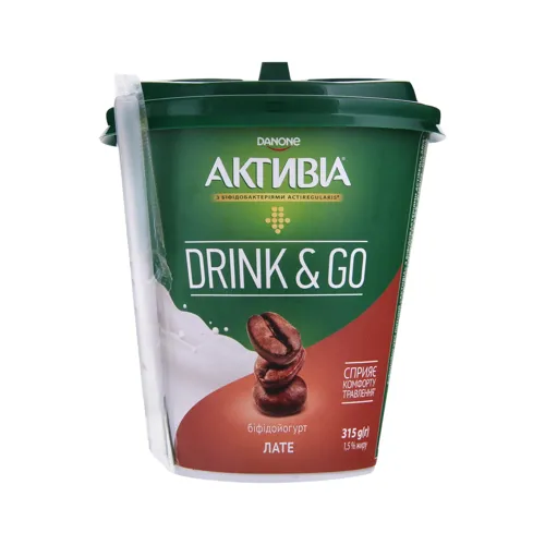 Біфідойогурт 1.5% Лате Drink&Go Активіа ст 315г