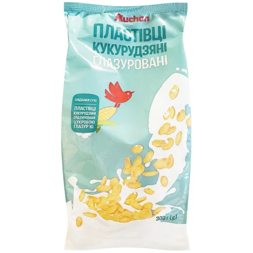 Пластівці Auchan кукурудзяні глазуровані 300г