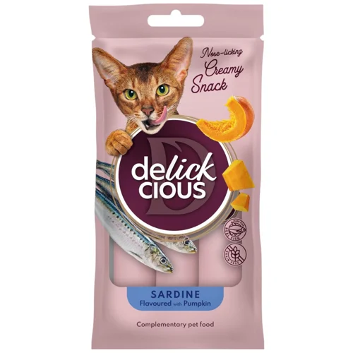 Ласощі для котів Delickcious з сардинами та гарбузом 4шт х 15г