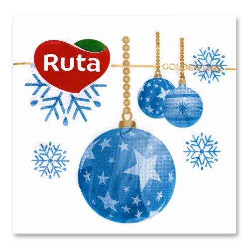 Паперові Серветки 2-Шарові 24х24см, Новорічні Іграшки Ruta 40шт