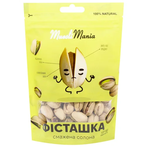 Фісташка Muesli Mania смажена солона 120г