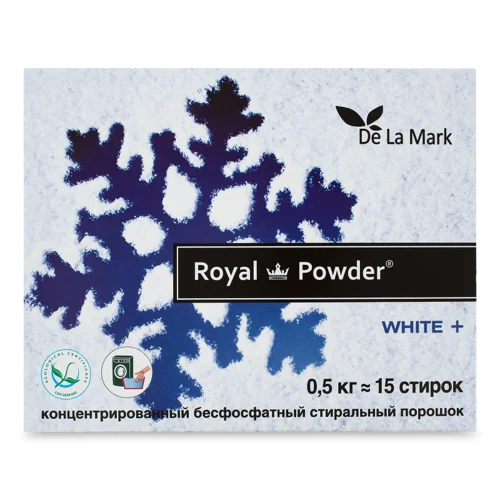 Пральний Концентрований Безфосфатний Порошок White+ Royal, 0.5кг