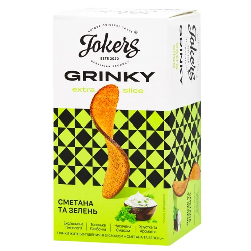 Грінки Jokers Extra Slice сметана та зелень 90г