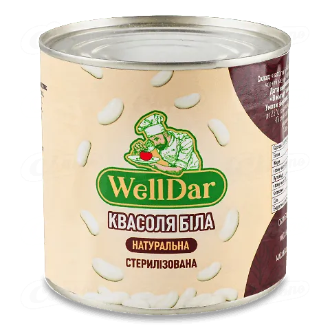 Квасоля біла WellDar натуральна стерилізована, 410г