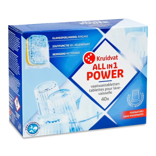 Таблетки Для Посудомийних Машин All In 1 Power Kruidvat, 40 шт