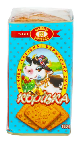 Печиво Вершковий смак Корівка Бісквіт Шоколад м/у 180г