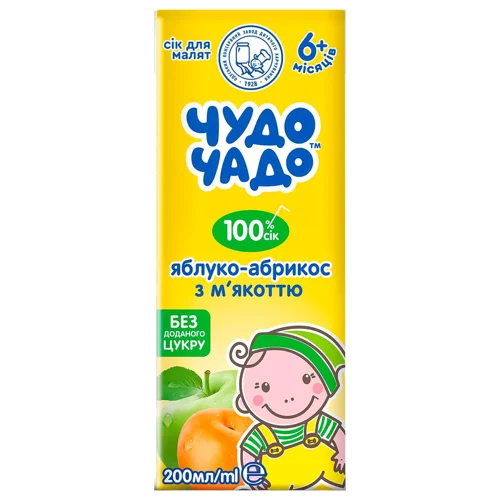 Сік Чудо-Чадо Яблуко-абрикос для дітей з 6-ти місяців 200мл
