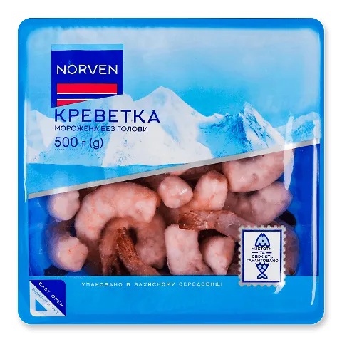 Креветка Norven морожена глазурована чищена 500г