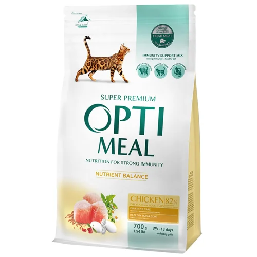 Корм сухий Optimeal з куркою для дорослих котів 700г