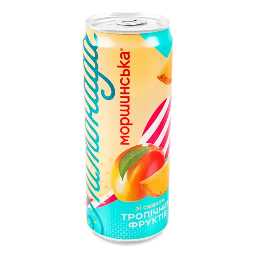 Напій Безалкогольний Соковмісний Середньогазований Зі Смаком Тропічних Фруктів Лимонада Моршинська з/б 0.33л