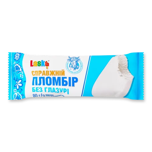 Морозиво Пломбір 15% Вищого Ґатунку Laska, м/у 80г