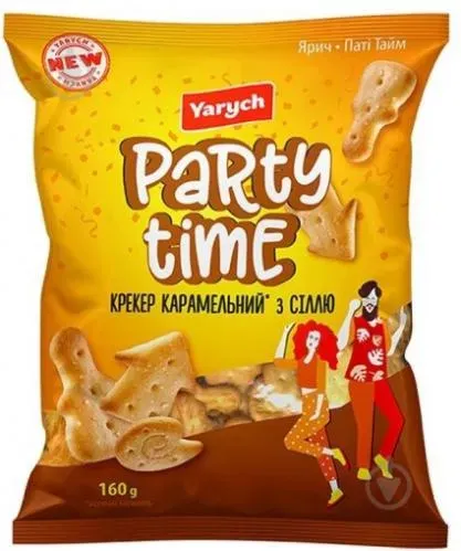 Крекер "Party time карамельний з сіллю" Yarych 160г