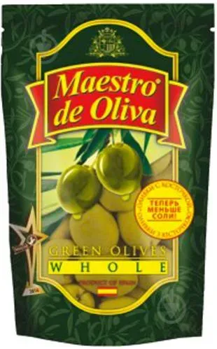 Оливки Maestro de Oliva з кісточкою пет пакет, 190г