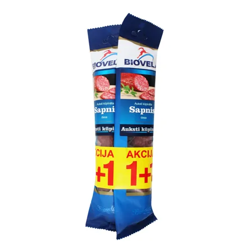 Ковбаса 1+1 Сапнис Biovela сиров'ялена м/у 460г