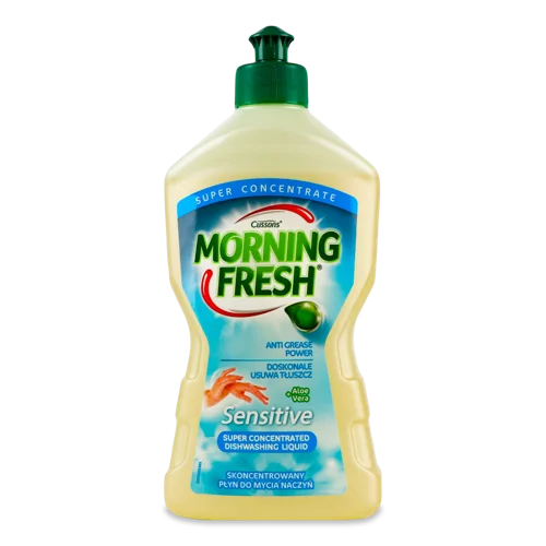 Рідина Для Миття Посуду Sensitive +Aloe Vera Morning Fresh, Пластикова Пляшка 450мл
