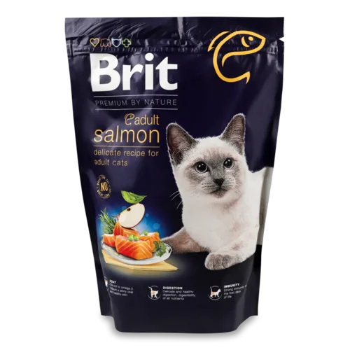 Корм для котів Brit Premium Nature з лососем, сухий