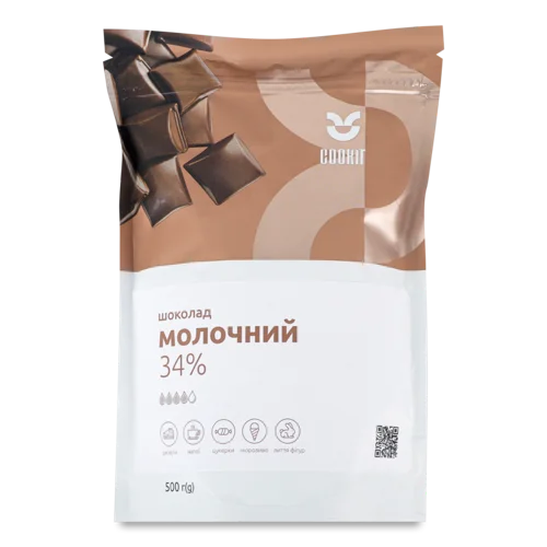 Шоколад Молочний 34% Вищого Ґатунку, 500г