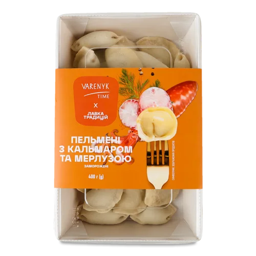 Пельмені З Кальмаром Та Мерлузою В/К 400г