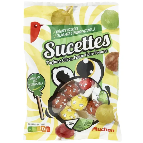 Льодяники Auchan Кола та фрукти 180г