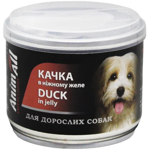 Корм вологий AnimAll Качка у ніжному желе для дорослих собак 85г