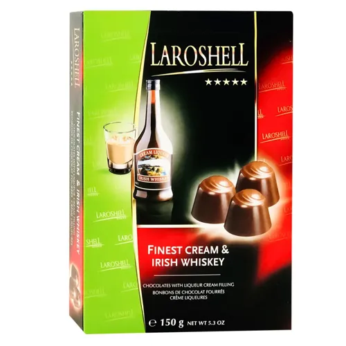 Цукерки Laroshell Finest Cream & Irish Whiskey шоколадні з вершковим лікером 150г