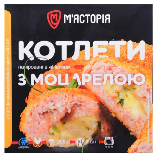 Котлети М'ясторія з моцарелою паніровані в Панко 200г