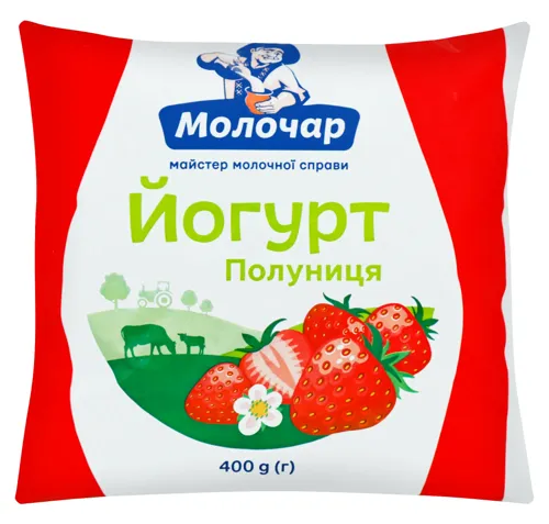Йогурт 1% Полуниця Молочар 400г