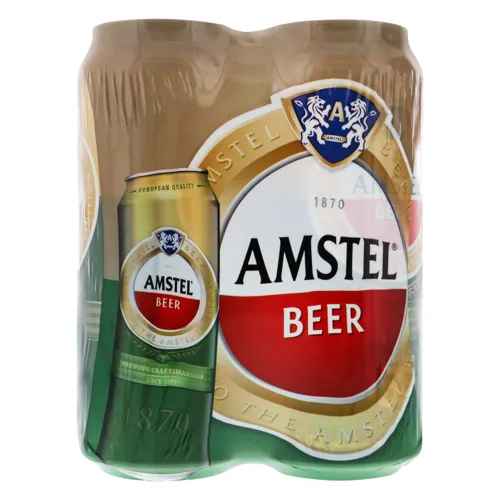 Пиво 4х500мл 5% світле фільтроване пастеризоване Amstel з/б