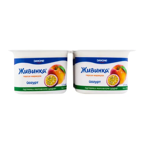 Йогурт 1.2% Персик-маракуйя Живинка ст 4х115г