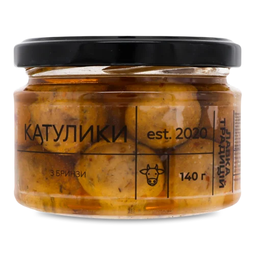 Кульки З Бринзи В Олії Зі Спеціями Катулики Лавка Традицій Холодного Копчення, с/б, 140г