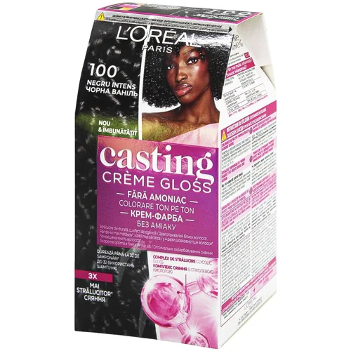 Фарба для волосся L'oreal Paris Casting Creme Gloss 100 Чорна ваніль без аміаку