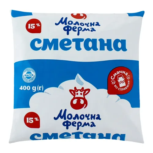 Сметана 15% Молочна ферма м/у 400г