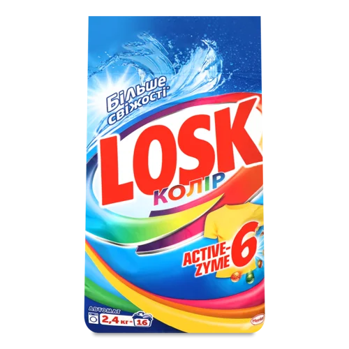 Пральний Порошок Автомат Колір Active-Zyme, Losk, 2.4 кг