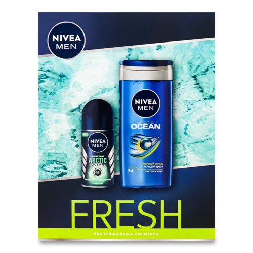 Косметичний Набір Гель для Душу та Антиперспірант Arctic Ocean Fresh Nivea Men, 1 шт