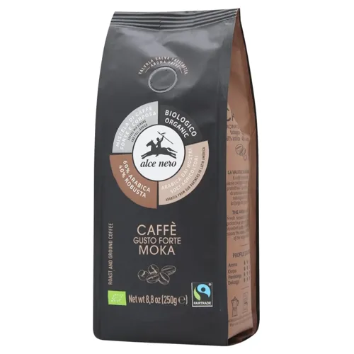 Кава Alce Nero Fairtrade Арабіка та робуста органічна для гейзерної кавоварки 250г