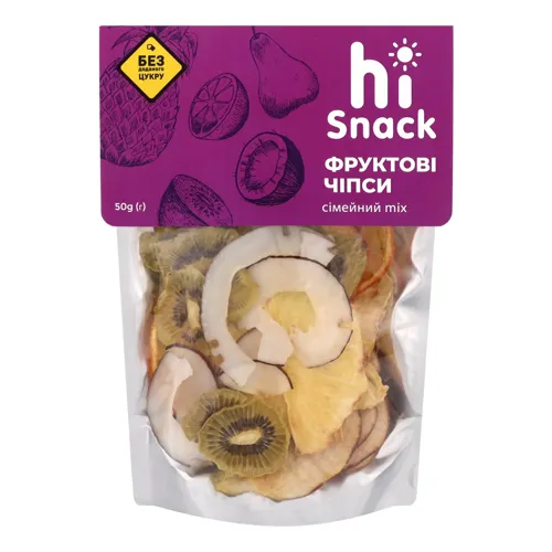 Чіпси фруктові Сімейний Mix hiSnack д/п 50г