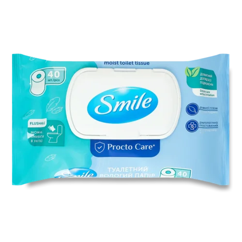 Папір туалетний Smile Procto Carе вологий