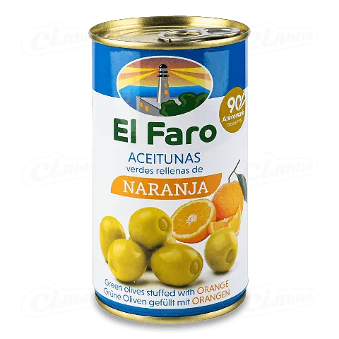 Оливки El Faro фаршировані апельсином, 350г