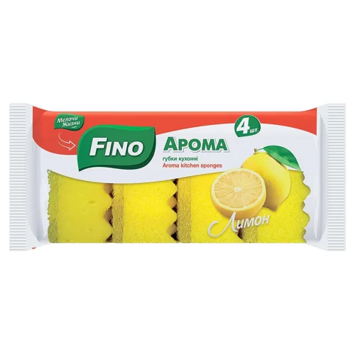 Губки кухонні Fino Спецефект Аромат Лимон 4шт