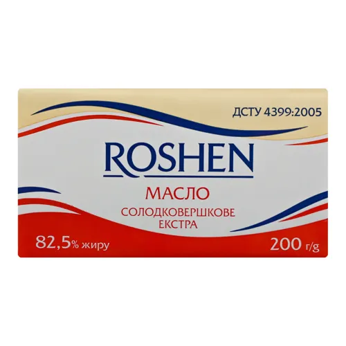 Масло 82.5% солодковершкове Екстра Roshen м/у 200г